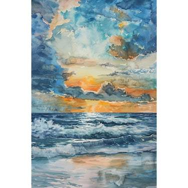 Watercolor Canvas of the Sea